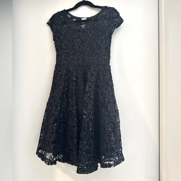 Just Kids Dresses | Girls Black Lace & Sequined Dress Just Kids USA Size 8 | Color: Black | Size: 8g | Craverla's Closet